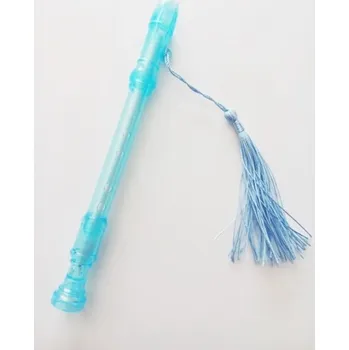 Pero ve tvaru zobcové flétny - světle modrá barva