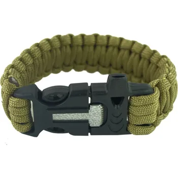 Vybavení pro přežití Survival náramek 4v1 Tan Píšťalka/křesadlo/nožík/paracord-23cm - A.C.M.
