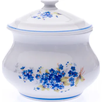 Váza Český porcelán, a.s., Dubí Dóza zeleninová s víkem, 12,4 cm, pomněnky, porcelán
