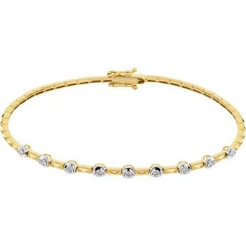 Náramek Zlatý náramek s brilianty - 19 cm - 0,20 ct - ryzost 585 - 211.251