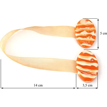 SADA 2KS DEKORAČNÍ SPONA NA ZÁVĚS 20 S MAGNETEM MEDOVÁ