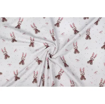 Teplákovina Zajíček s růžovou mašlí