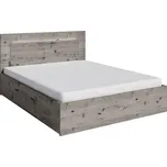 Postel 160x200, s LED podsvícením, dub Welington, TOGOS