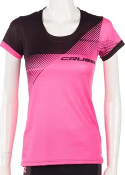 Dámské tričko CRUSSIS Dámské sportovní tričko s krátkým rukávem CSW-086 růžové/černé