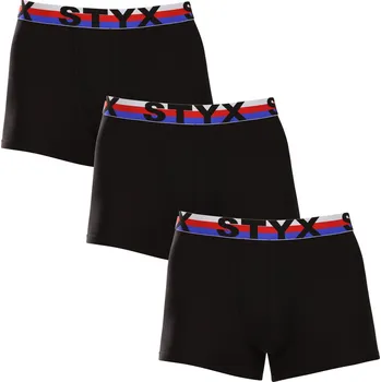 Boxerky 3PACK pánské boxerky Styx sportovní guma černé trikolóra (3G1960) L Možnost vrácení zboží ZDARMA do 120 dnů!
