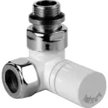 Zehnder ventil XS 1/2" rohový, úhlový, pravý, bílá