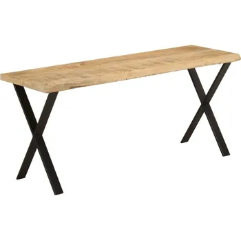 vidaXL Lavice s živou hranou 105 cm masivní akáciové dřevo [372759] Barva: Černá