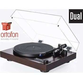 Gramofon Dual CS 618Q + Ortofon QUINTET RED (MC) Walnut (Audiofilský gramofonový přístroj pro náročné posluchače s vestavěným vypínatelným PHONO předzesilovačem a MM přenoskou Ortofon)