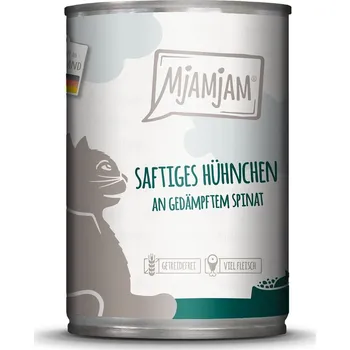 Krmivo pro kočku MjAMjAM šťavnaté kuře na dušeném špenátu 6 × 400 g