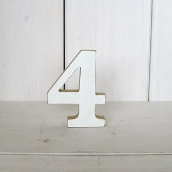 Party dekorace Fotorekvizita - dřevěná číslice 4 bílá - 18 cm