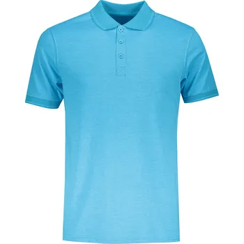 Pánské tričko Pánské triko s límečkem melange JAMES NICHOLSON JN706 TURQUOISE MELANGE/TURQUOISE XL