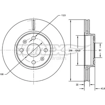 Brzdový kotouč Brzdový kotouč TOMEX Brakes TX 72-52