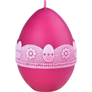 Svíčka Vajíčko 80mm aplikace Vajíčko malinová svíčka