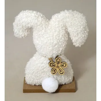 Velikonoční dekorace Králíček plyšový stojící - 16 cm