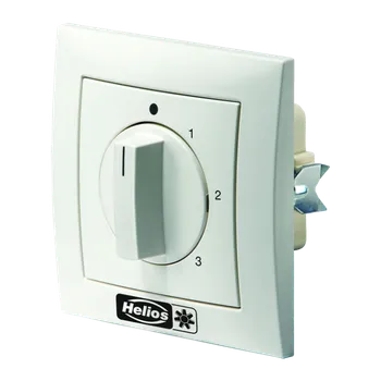 Helios (Německo) Vypínač a přepínač otáček Helios DSEL Využití: Vypínač a přepínač otáček pro 3-rychlostní ventilátory Helios ELS.