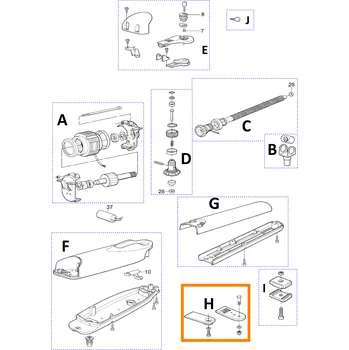 Pohon brány Nice GAP02500 montážní konzoly pro pohon brány Nice Wingo WG2024, WG4000