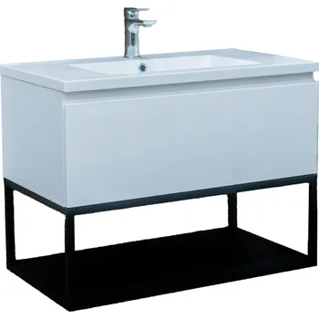 Koupelnový nábytek SAT Koupelnová skříňka s umyvadlem SAT B-Way bílá lesk BWAY80WU BWAY80WU