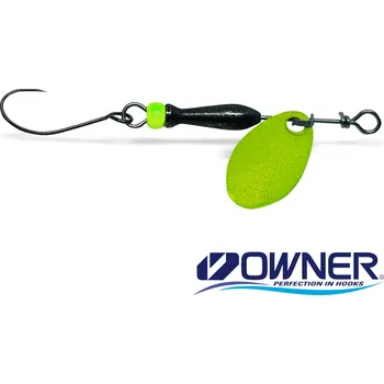 Umělá nástraha Rotační třpytka Jigovky.cz Classic Barbless 000 - FLUO YELLOW (black/chartreuse body)