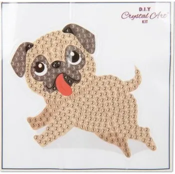 kreativní sada Diamantové malování samolepka mops