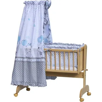 Výbava do kolébky s nebesy/bez - GUSTO s modrou - Scarlett , souprava s nebesy