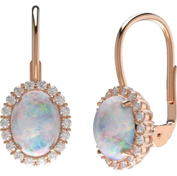 Šperk Couple, Půvabné náušnice Ophelia se syntetickými&nbsp;opály a&nbsp;zirkony, růžové zlato, 585-52-3-0510.4C00.0.00.161.08