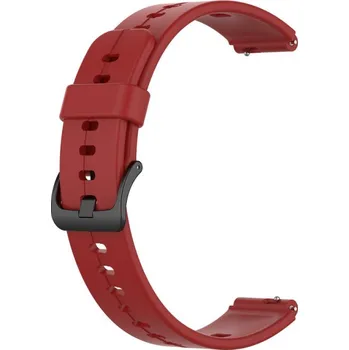 Řemínek na hodinky Silikonový řemínek - Proužek červený, 16 mm