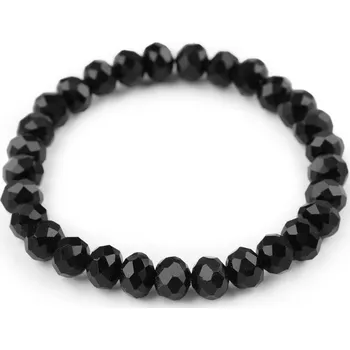 Náušnice Náramek pružný z broušených korálků s AB efektem - 5 černá
