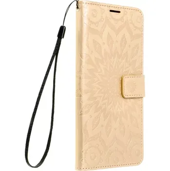 Pouzdro na mobilní telefon Knížkové flip pouzdro Coolcase Mezzo na mobil Xiaomi Redmi Note 13 5G - Oranžová mandala (Flipový kryt či obal Coolcase MEZZO na mobil Xiaomi Redmi Note 13 5G - Oranžová mandala)