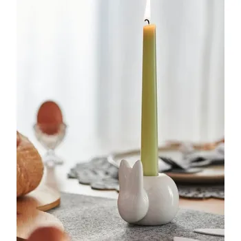 Svícen Keramický svícen na kónickou svíčku - zajíček