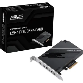 Klávesnice ASUS Rozšiřovací karta USB4 PCIe Gen4, PCIe 4.0 x4, 2x USB4 Typ-C, 2x DP
