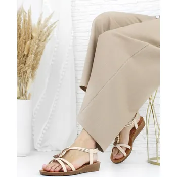 Dámské sandále Cathay moda Béžové sandály 6008-3BE Velikost: 38