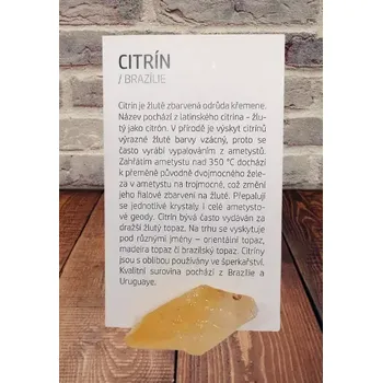 Přírodní kámen Kartička a minerál CITRÍN