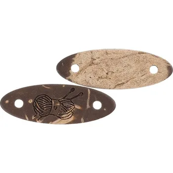 Nášivka Bellatex Nášivka "KLUBÍČKO" kokosová 28x10mm - sada 2 ks. Hnědá