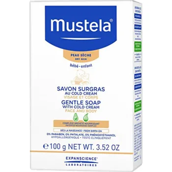 Mýdlo Mustela Gentle Soap with Cold Cream - Dětské jemné mýdlo na tvář a tělo 100 g