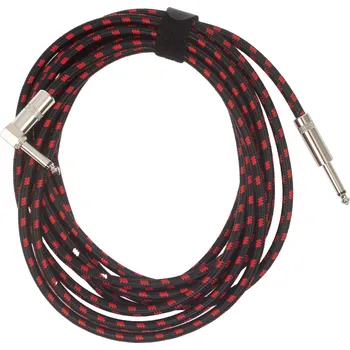 Audio kabel Amumu Woven Instrument Cable Red Angled 5 m + prodloužená záruka 3 roky