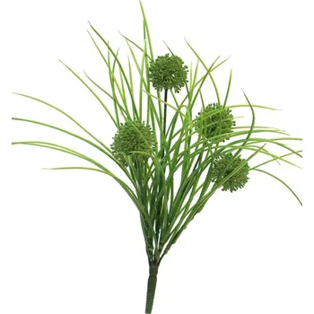umělá květina Umělá květina Česnek okrasný - Allium x3 zelená s trávou 39 cm