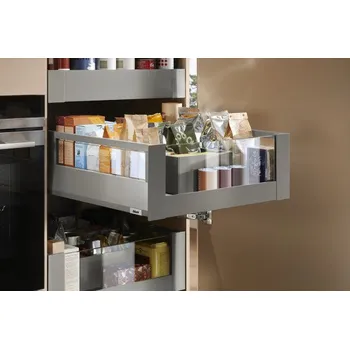 Nábytkové kování BLUM Merivobox E 600 mm, 40 kg, Indium šedá, vnitřní, sklo, KOMPLET (BLUM Merivobox E 600 mm, 40 kg, Indium šedá, vnitřní, sklo, KOMPLET)
