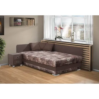 Postel Nabytekmorava Postel s úložným prostorem Robin 160x200 cm Barva: Hnědá/Mega 052 hnědá