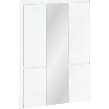 Šatní skříň Bílá lesklá skříň 5D se zrcadlem LINDY, 150 cm, moderní design