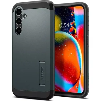 Pouzdro na mobilní telefon Odolné silikonové pouzdro SPIGEN Tough Armor na mobil Samsung Galaxy S23 FE tmavě zelené se stojánkem (Silikonový kryt či obal SPIGEN Tough Armor na mobilní telefon Samsung Galaxy S23 FE tmavě zelené)