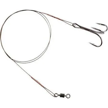 Ocelové lanko na dravce s trojháčkem Mikado 2ks 10kg 40cm vel.2