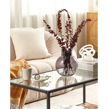 Váza Váza na květiny Šedé sklo 22 cm Dekorativní stolní dekorace Moderní design Beliani