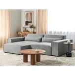 Pravá 2místná modulární rohová pohovka šedá látková sekční pohovka s černými nohami moderní obývací pokoj Beliani