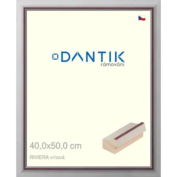 Rám na obraz DANTIK rámeček 40x50 | RIVIERA vínová (Sklo Čiré) (Vyrobeno s láskou u nás v DANTIKU)
