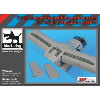 Plastikový model Blackdog 1/48 V-22 Osprey hydraulics & sensors (ITALERI)