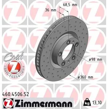 Brzdový kotouč Brzdový kotouč ZIMMERMANN 460.4506.52