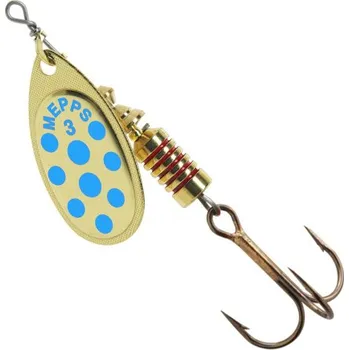 Umělá nástraha Mepps Comet Decore - barva zlatá / modré tečky vel. 00