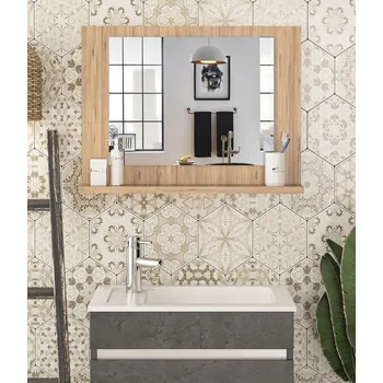 Komoda Police se zrcadlem KLEVIS barva borovice