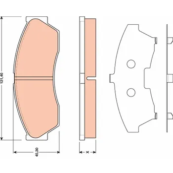Brzdová destička Sada brzdových destiček, kotoučová brzda TRW GDB1796