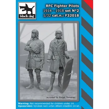 Plastikový model Blackdog 1/32 RFC Fighter Pilots set 1914-18 No.2 (2 fig.)
